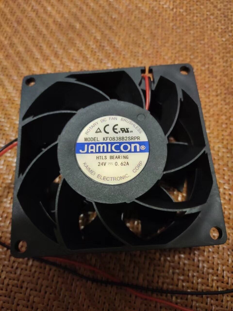 JAMICON KF0838B2SRPR 24V 0.62A 8CM 2-Wire Cooling Fan - JAMICON