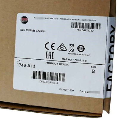 New Factory Sealed AB 1746-A13 1746A13 SLC 500 13 Slots PLC Chassis Rack - FACTORY SEALED