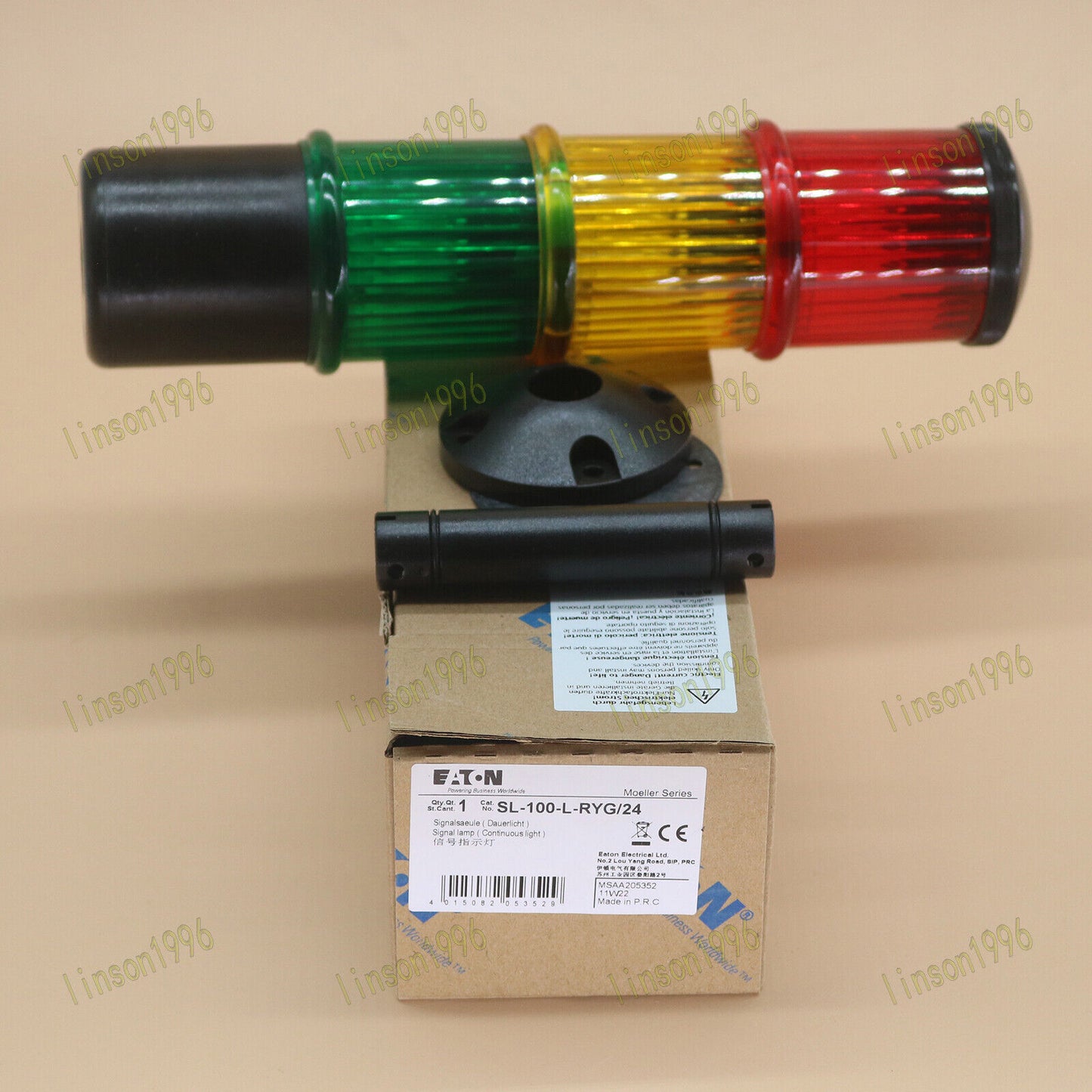 Signal Tower 1-Year Warranty Tower Box, Eaton MOELLER SL-100-L-RYG/24 - EATON MOELLER