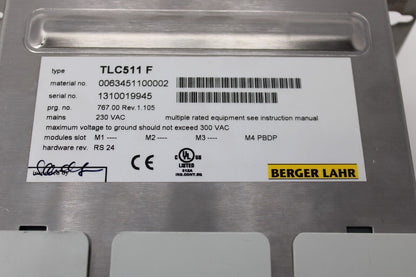 used Berger Lahr TLC511F 0063451100002 Stepper Motor Control - BERGER LAHR