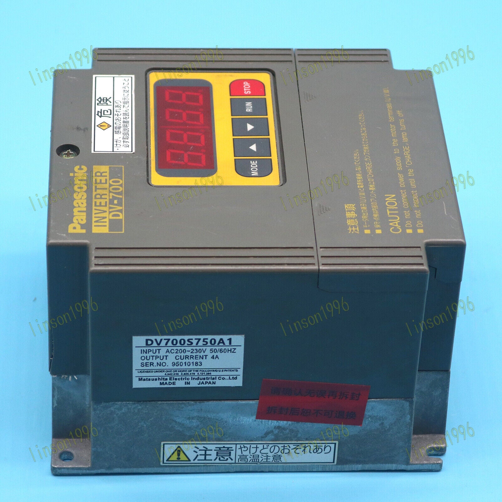 used DV700S750A1 Panasonic Inverter 0.75KW 220V tested unit - PANASONIC
