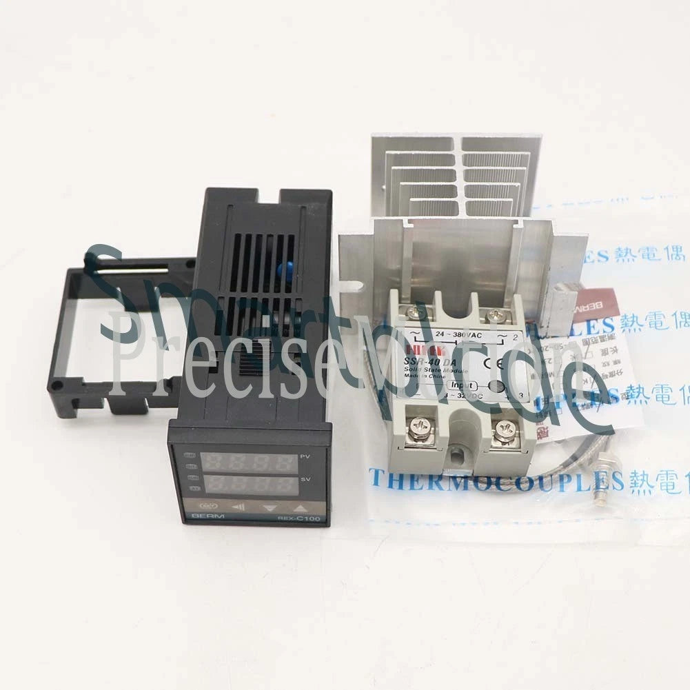 REX-C100 Digital LCD PID Temperature Controller Set+ K Thermocouple+ MaxSSR 40DA