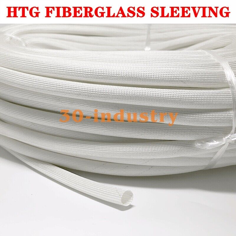 50m HTG Fiberglass Sleeving Tube Protector - 600℃ High Temp Casing - HTG