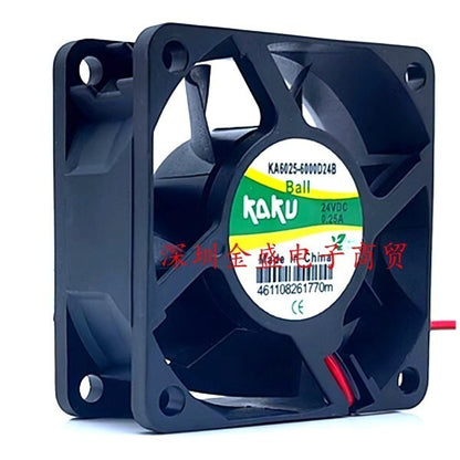 KAKU KA6025-6000D24B DC24V 0.25A 60*60*25MM 2-wire Inverter Cooling Fan