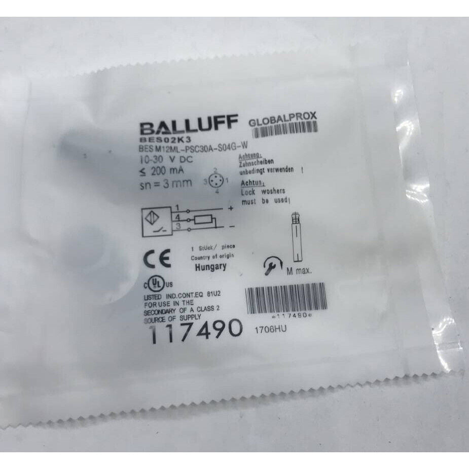 1PC BALLUFF BES M12ML-PSC30A-S04G-W Proximity Sensor - BALLUFF