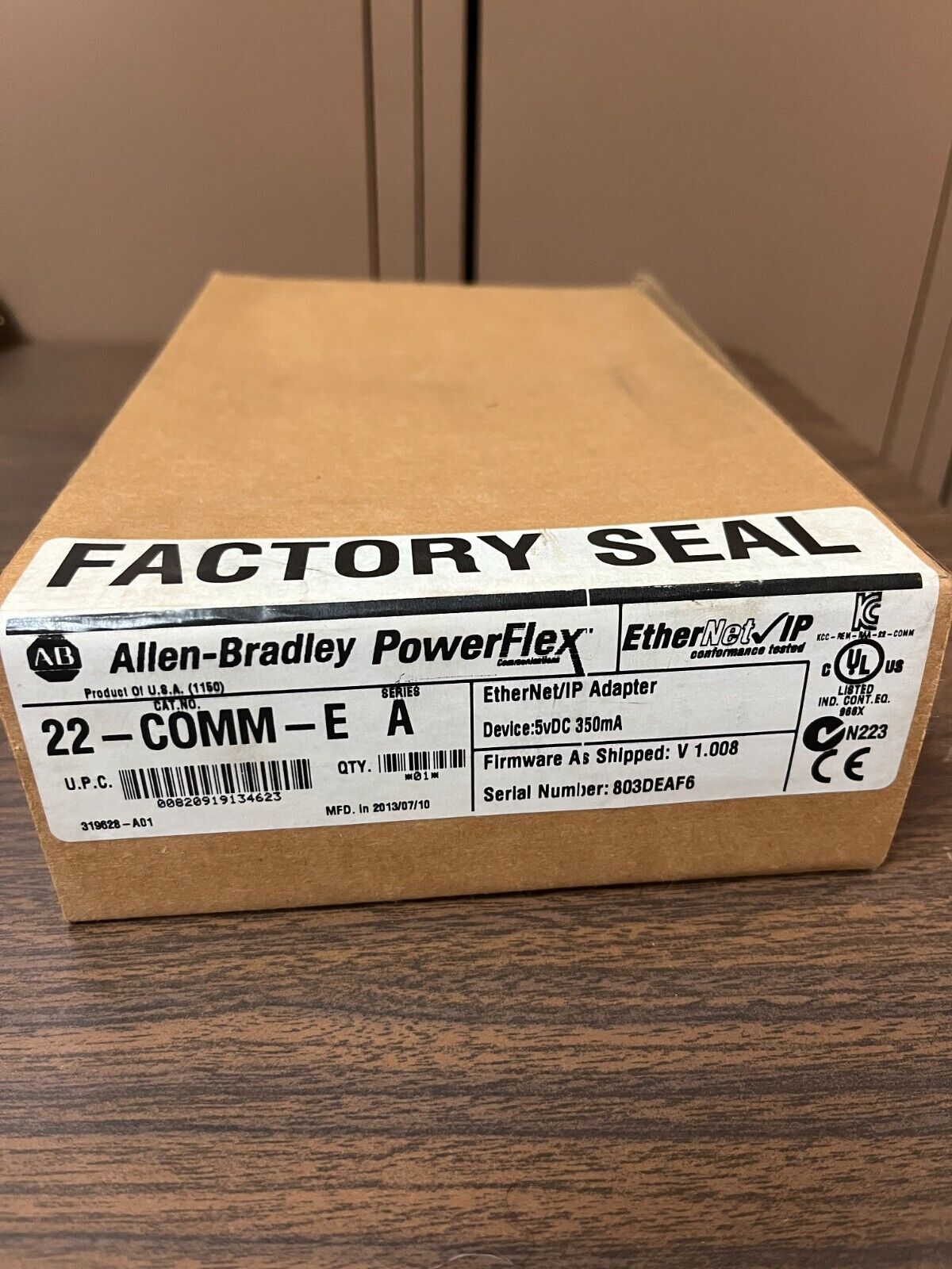 New Factory Sealed AB 22-COMM-E SER A PowerFlex Ethernet/IP Comm Adapter - NEW FACTORY SEALED
