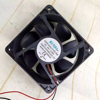 RUNDA RS1238B24M DC24V 0.60A 12038 12CM 2-Wire Inverter Cooling Fan