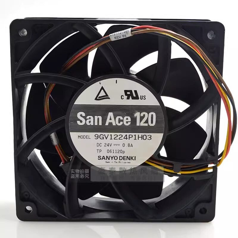 Sanyo 9GV1224P1H03 12038 DC24V 0.8A 12CM 4-Wire Inverter Cooling Fan