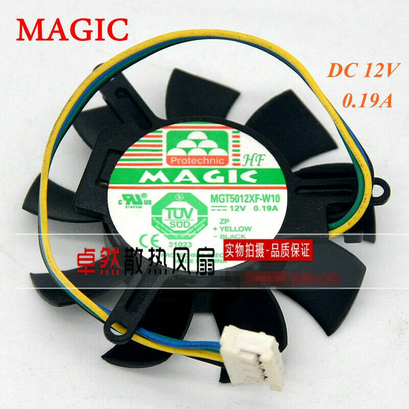 new 1PC MAGIC MGT5012XF-W10 12V 0.19A 5CM 4-wire graphics card cooling fan