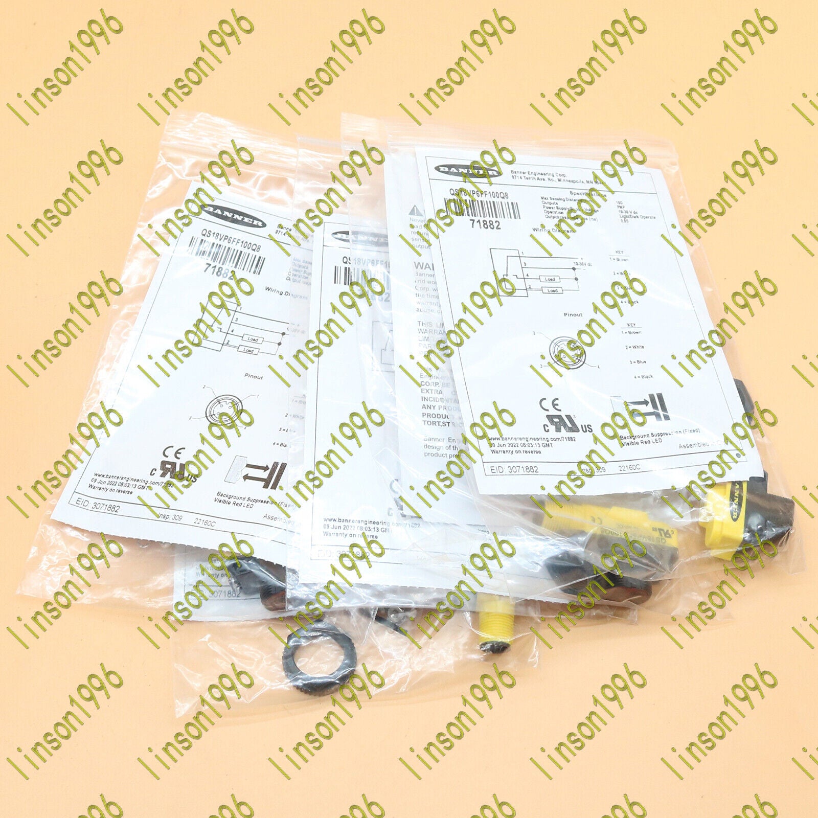 BANNER QS18VP6FF100Q8 Photoelectric Switch Sensor with Fast Shipment - BANNER