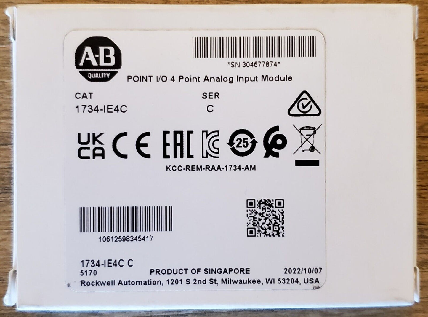 Allen Bradley 1734-IE4C Point Analog Input Module - ALLEN BRADLEY