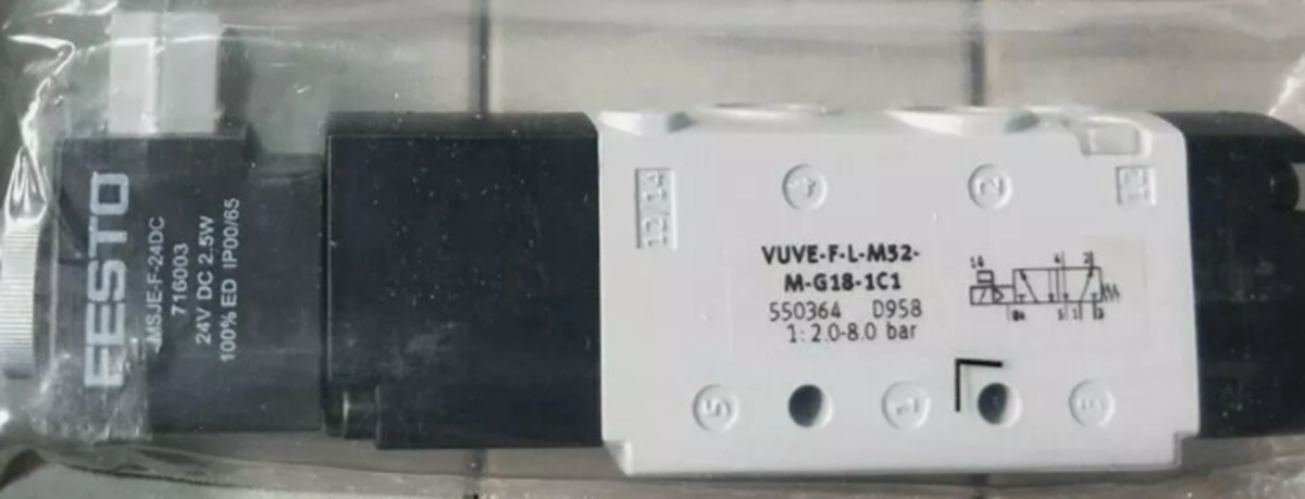 new FESTO VUVE-F-L-M52-M-G18-1C1 PLC Pneumatic Solenoid Valve - FESTO
