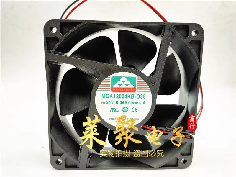 Protechnic MGA12024KB-O38 12038 DC24V 0.34A 12CM 2-Pin Cooling Fan