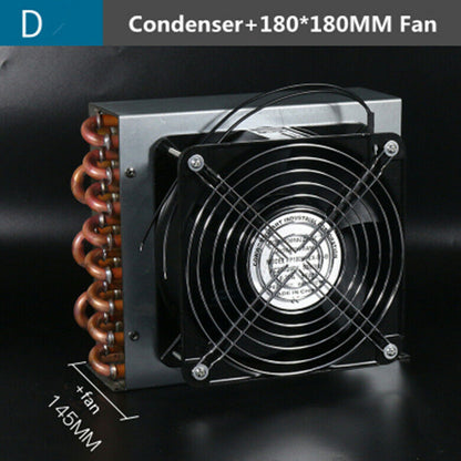 new Condenser Refrigeration 11 Copper Tube Radiator Heat Sink with 180*180 MM Fan - ECOFLOW