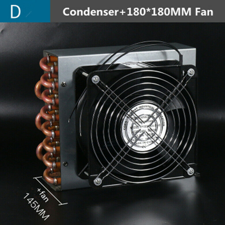 new Condenser Refrigeration 11 Copper Tube Radiator Heat Sink with 180*180 MM Fan