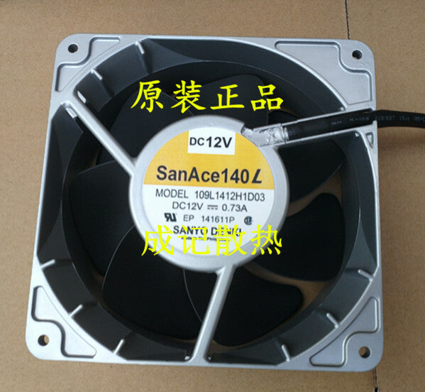 1pcs Sanyo 109L1412H1D03 SANACE140L DC12V 0.73A 14CM metal fan