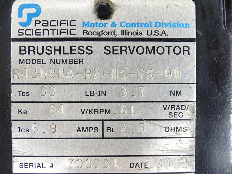 DANAHER MOTION R43HCNA-R2-NS-VS-00 SERVO MOTOR - DANAHER MOTION R43HCNA-R2-NS-VS-00 SERVO MOTOR - DANAHER