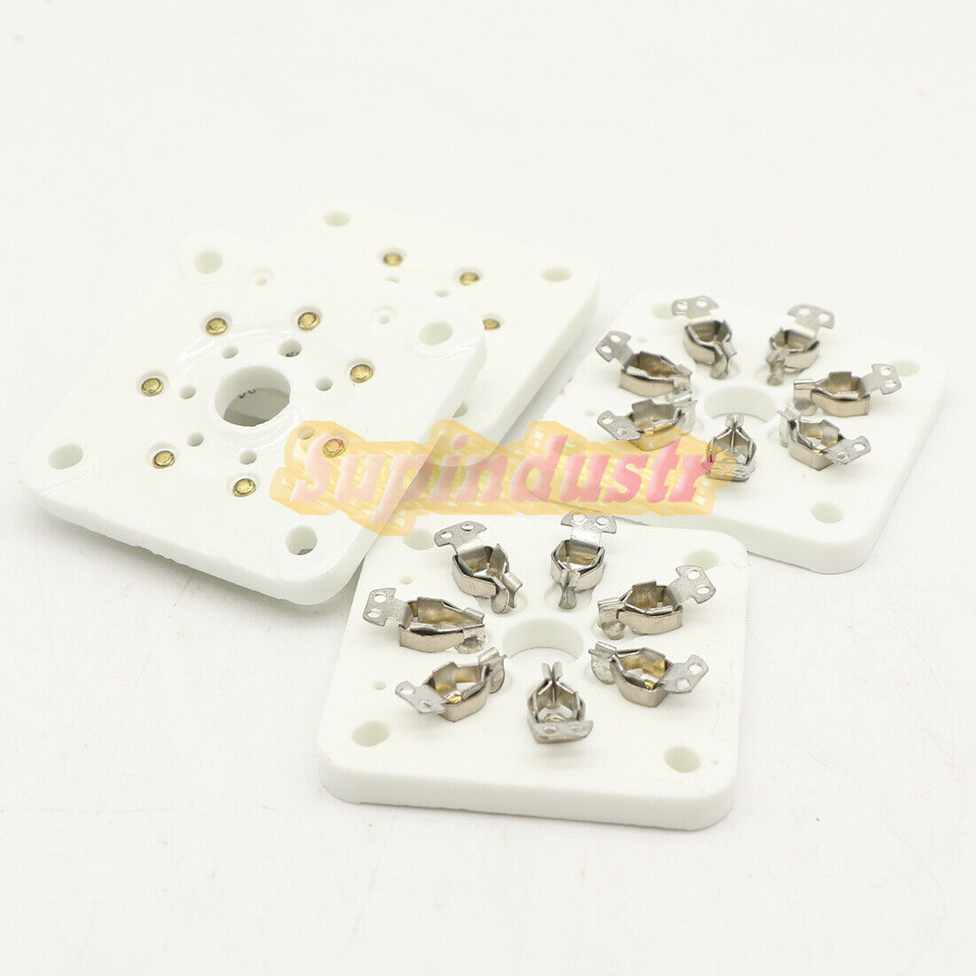 4-Piece 7-Pin Ceramic Vacuum Tube Socket Silver Plate Set for 6C33 832 829 FU29 826 - GMM
