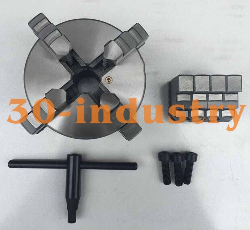 5" 4-Jaw Self Centering Lathe Chuck K12-130 for Cylinder Mounting - koeed