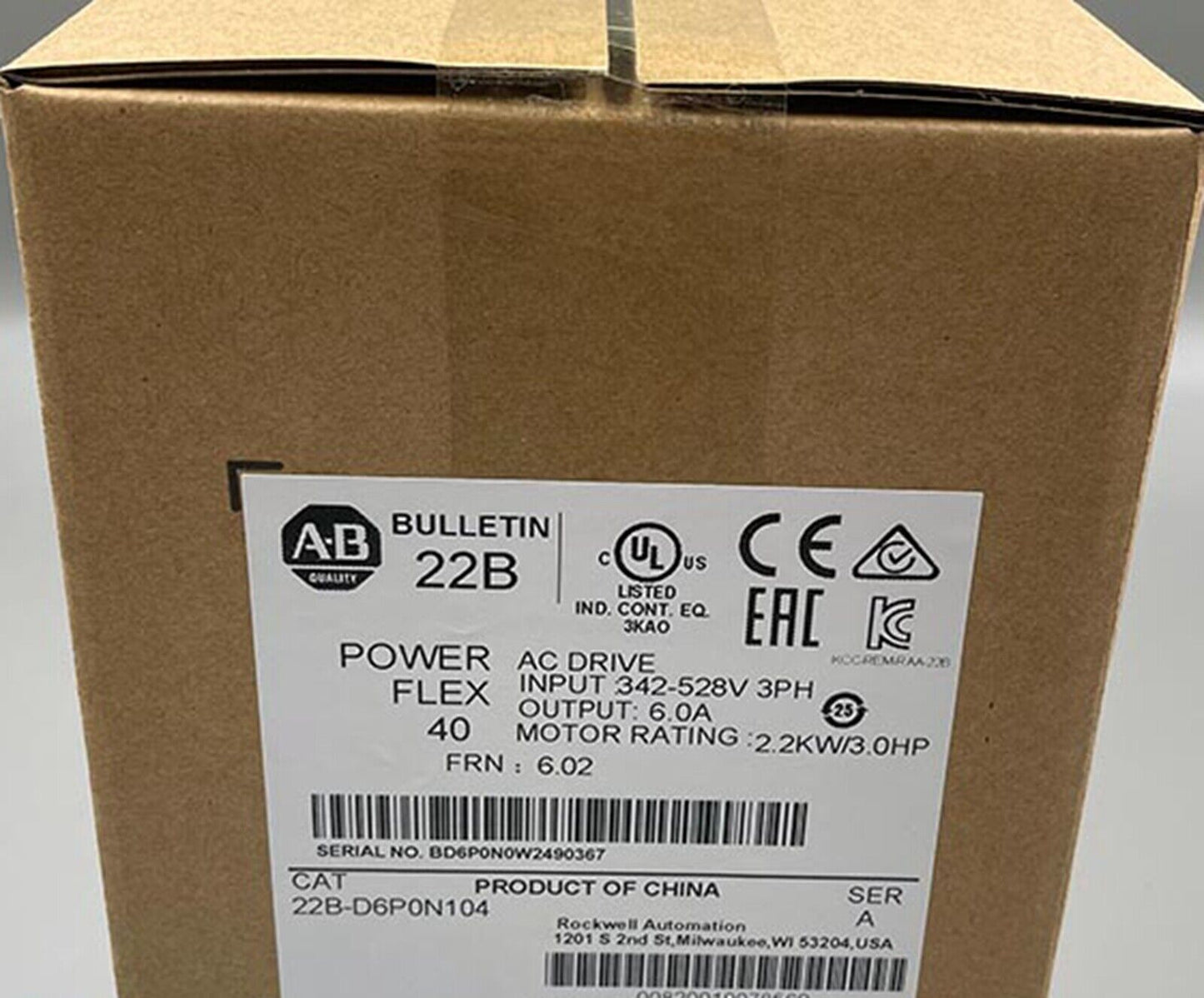 new AB 22B-D6P0N104 PowerFlex 40 2.2KW/3.0HP AC Drive - ABB