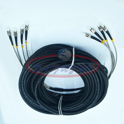 Used 50M Field Outdoor Fiber Patch Cord ST-ST 4 Strand 9/125 Single Mode - KOEED