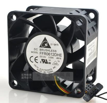 Delta FFR0612DHE 6038 DC12V 3.3A 6CM 4-Pin PWM Dual Ball Cooling Fan