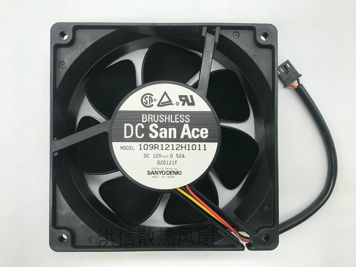 SANYO 109R1212H1011 DC12V 0.52A 12038 12cm 3-wire chassis cooling fan