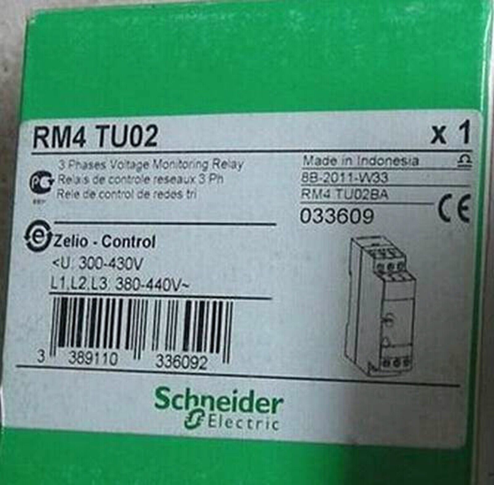 New Schneider RM4TU02 3-Phase Control Relay - SCHNEIDER