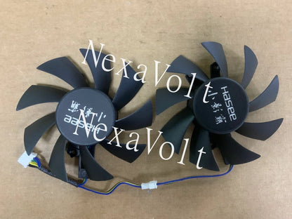 75mm EVERFLOW T128015SH Dual Fan Replacement 17mm x 46mm x 49mm 4Pin 0.32A R221
