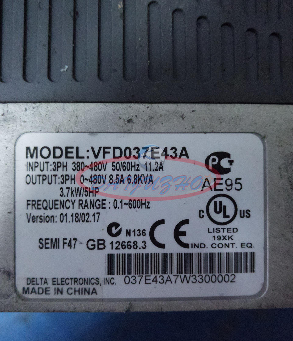used 1PCS Delta VFD037E43A 380V-3.7KW Inverter - DELTA