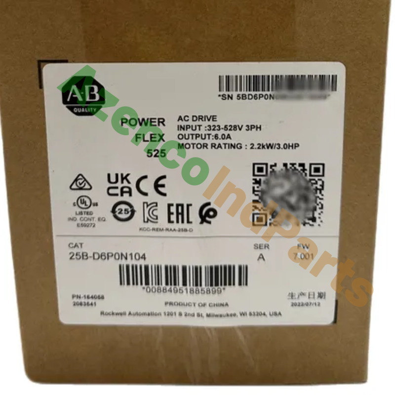 new  Sealed Allen-Bradley 25B-D6P0N104 525 2.2kW 3Hp AC Drive Allen-Bradley