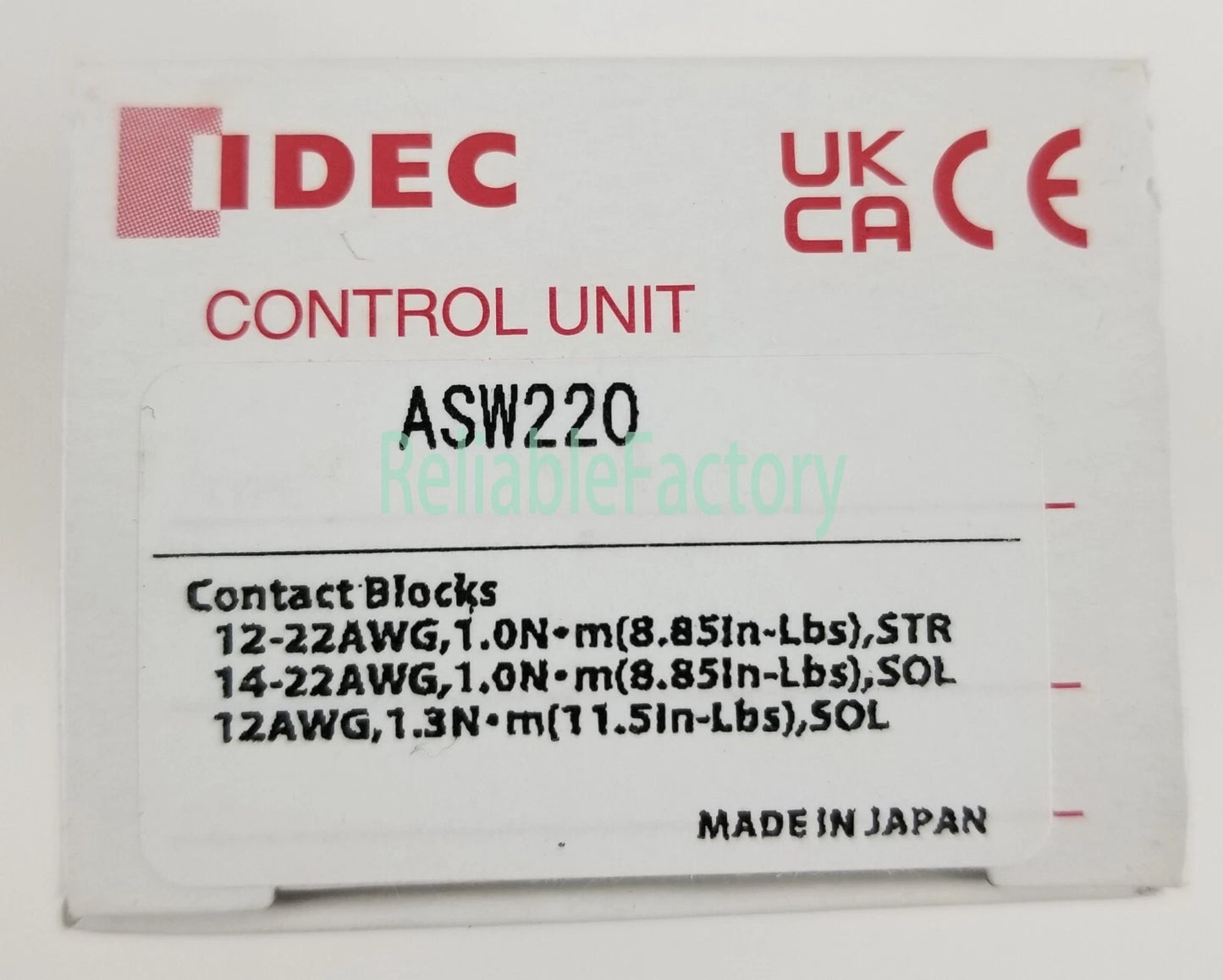 1PCS IDEC ASW220 Selector Switch 2-Position Maintained 2NO Panel Mnt 22mm