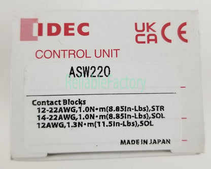 1PCS IDEC ASW220 Selector Switch 2-Position Maintained 2NO Panel Mnt 22mm