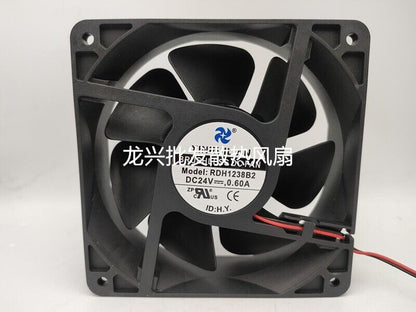 new 1 PCS XINRUILIAN Fan RDH1238B2 DC 24V 0.60A 12038 12CM 2 Wire cooling fan - XINRUILIAN