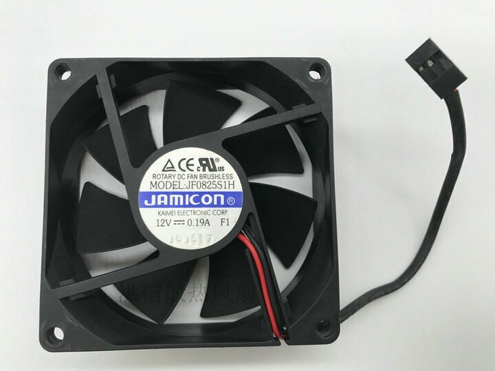 new 1 PCS JAMICON Fan JF0825S1H DC12V 0.19A 8025 8CM 2 wire 3 pin cooling fan - JAMICON