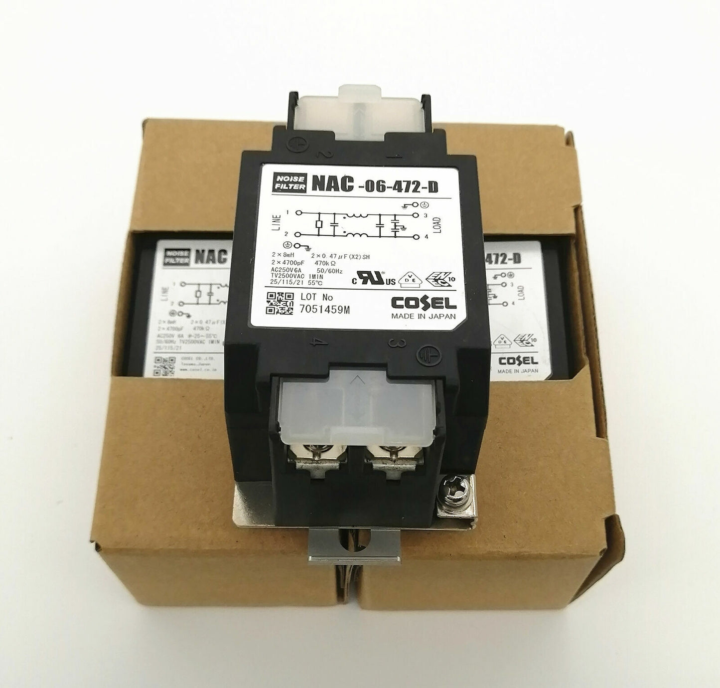 1pc NAC-06-472-D COSEL single-phase Power Filter 6A Rail Mounting 150KHz～1MHz