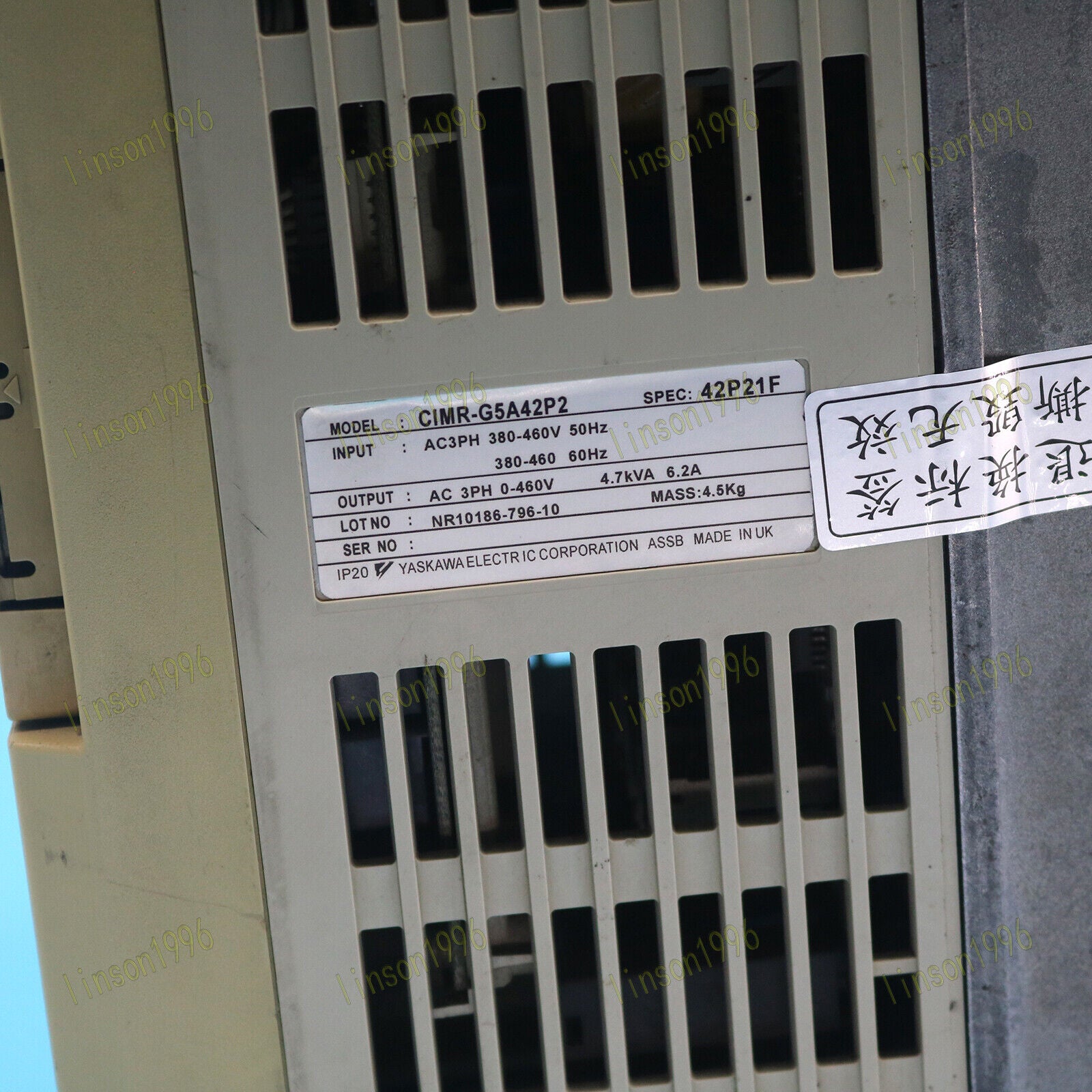 Used Yaskawa Inverter Drive CIMR-G5A42P2 380V 2.2KW - YASKAWA