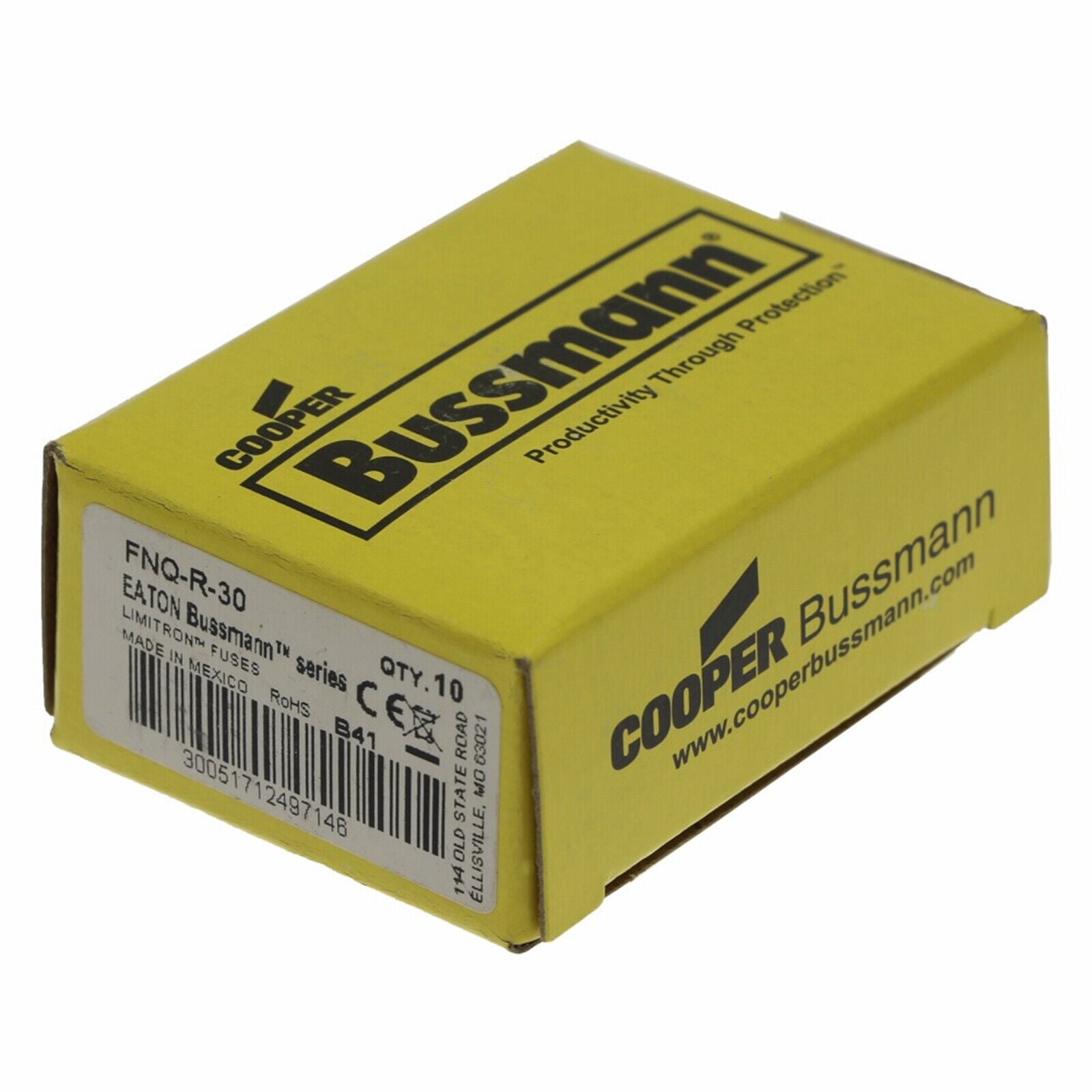 10PCS BUSSMANN FNQ-R-30 FNQR30 Time Delay Fuse - New In Box - BUSSMANN