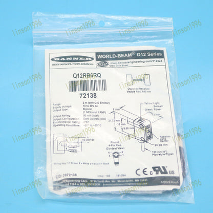 BANNER Photoelectric Switch Sensor Q12RB6RQ SHIP - BANNER