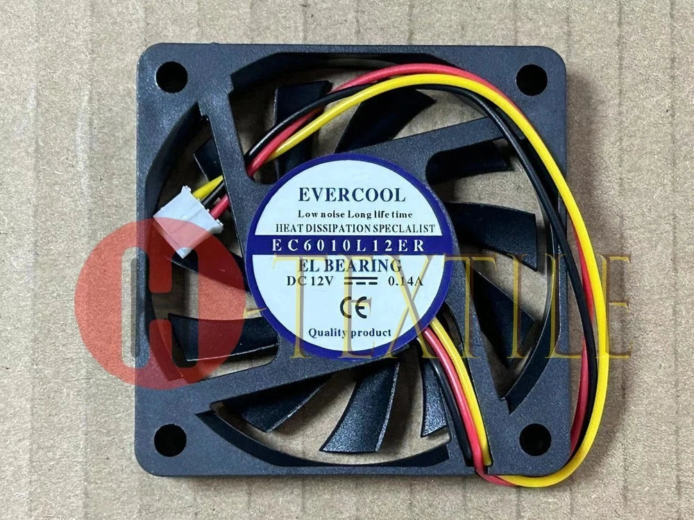 1pc 3-wire silent cooling fan EC6010L12ER DC12V 0.14A 60mm