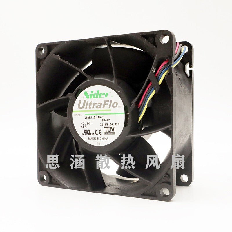 NIDEC V80E12BHA5-57 8038 8CM 12V 0.6A high airflow cabinet cooling fan