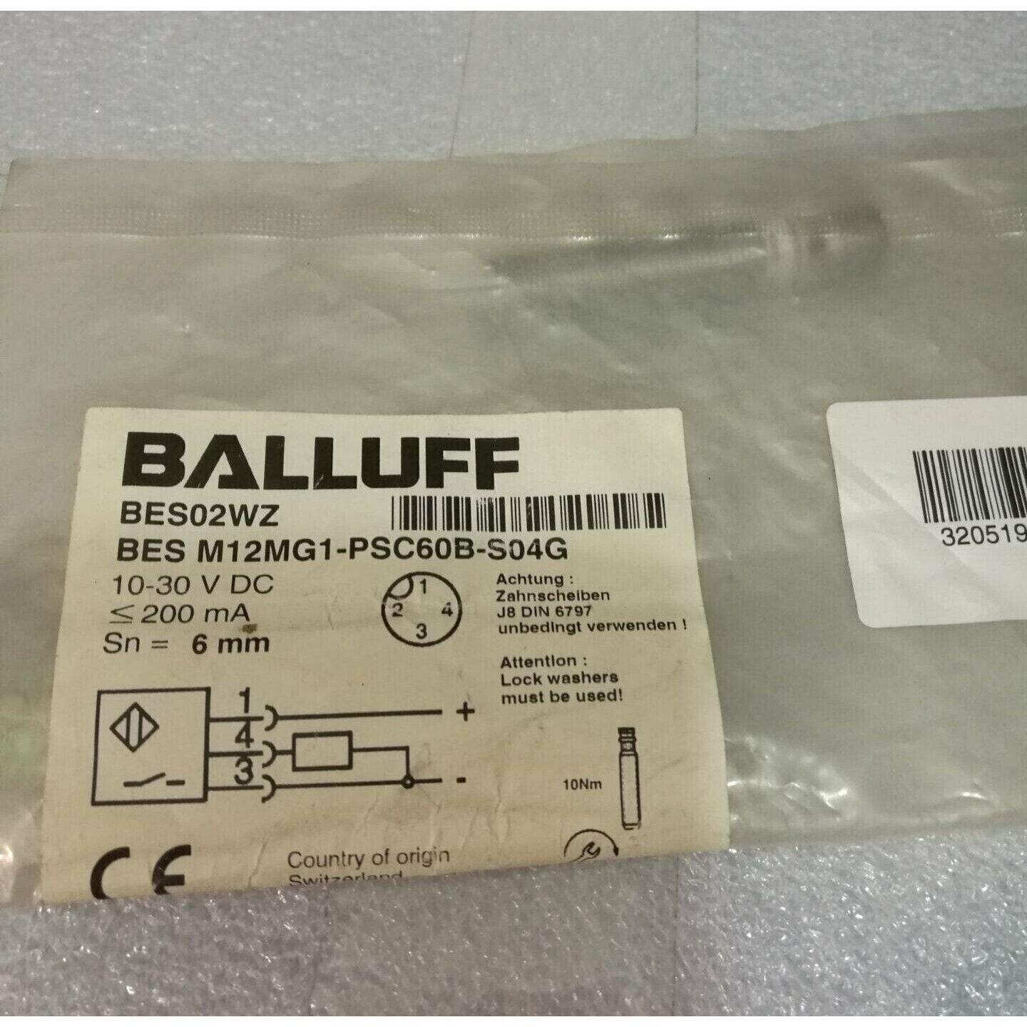 ONE BALLUFF BES M12MGI-PSC60B-S04G Proximity Switch - BALLUFF
