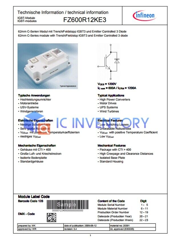 new 1PCS EUPEC FZ600R12KE3 Module Supply Best Service Quality Guarantee - EUPEC