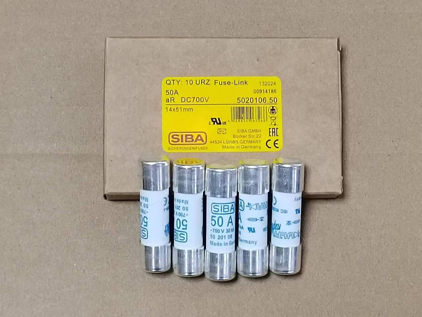 new 5Pcs fits SIBA 5020106 50A 700V Fuse - SIBA