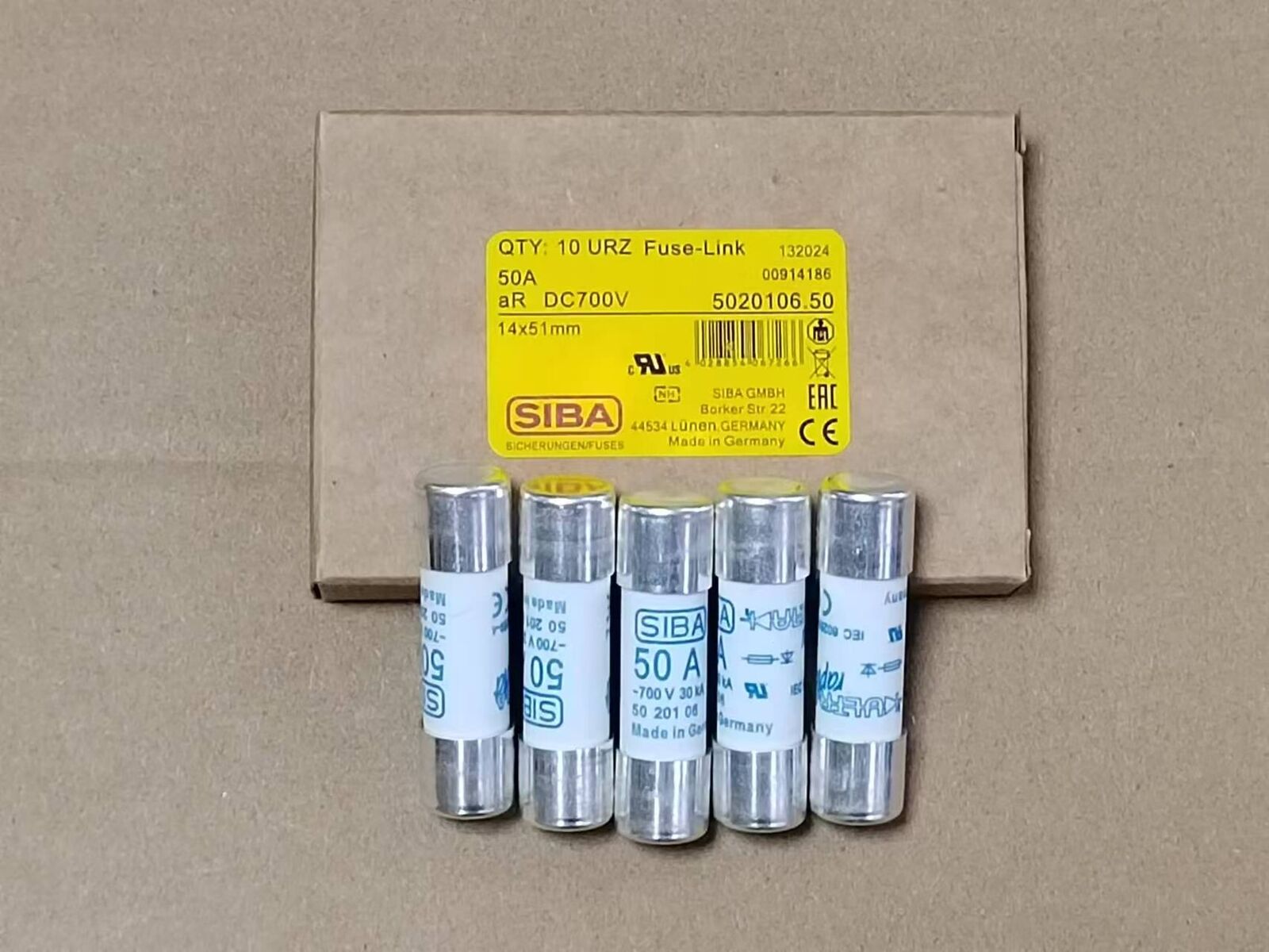 new 5Pcs fits SIBA 5020106 50A 700V Fuse - SIBA