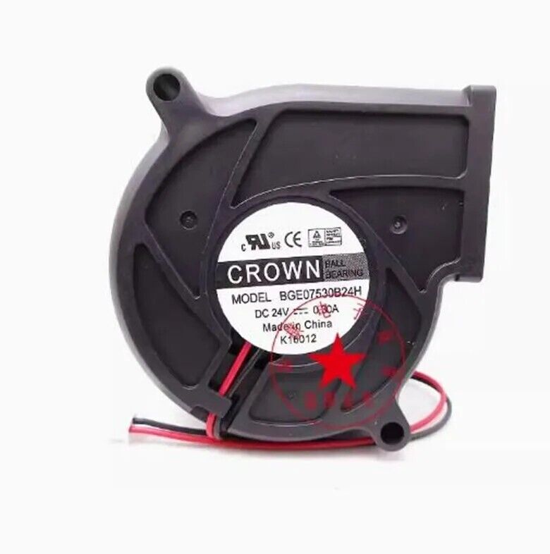 new CROWN BGE07530B24H DC24V 0.30A 7530 75mm 4pin Temperature Controlled Cooling Fan - CROWN