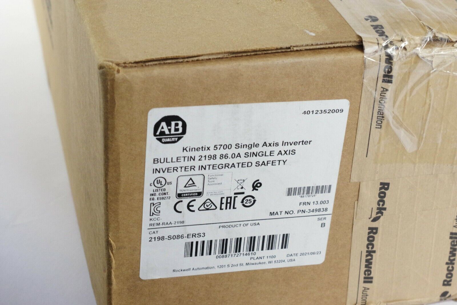 Sealed Allen Bradley Kinetix 5700 Inverter AB – 2198S086ERS3 - ALLEN BRADLEY
