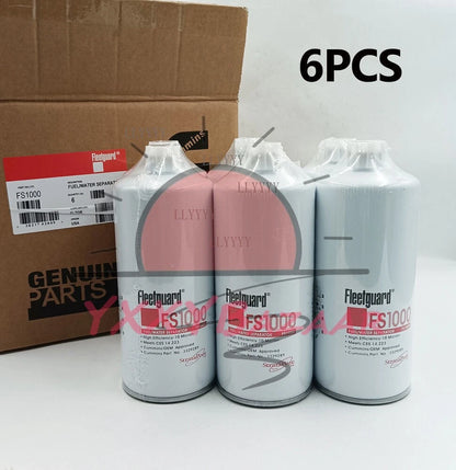 6 PCS FS1000 Fleetguard Fuel Water Separator Spin-On For Cummins 3329289