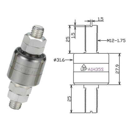 new 1pcs Asiantool Mercury Conductive Slip Ring A1H35S 1pole 350A Rotary Connector - ASIANTOOL