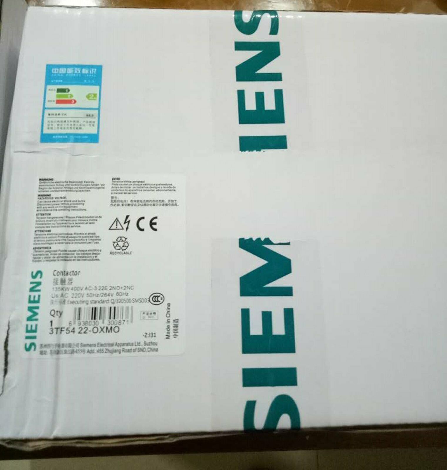 new 1PC  SIEMENS In Box 3TF54220XM0 AC Contactor 3TF5422-0XM0 Fast Delivery